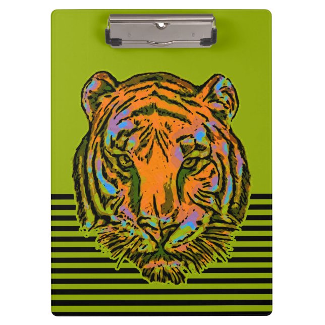 Pop Art TIGER HEAD + your backgr. & ideas Clipboard (Front)