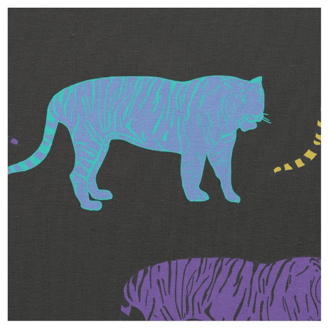 Pop Art Tigers  Fabric (Close Up)