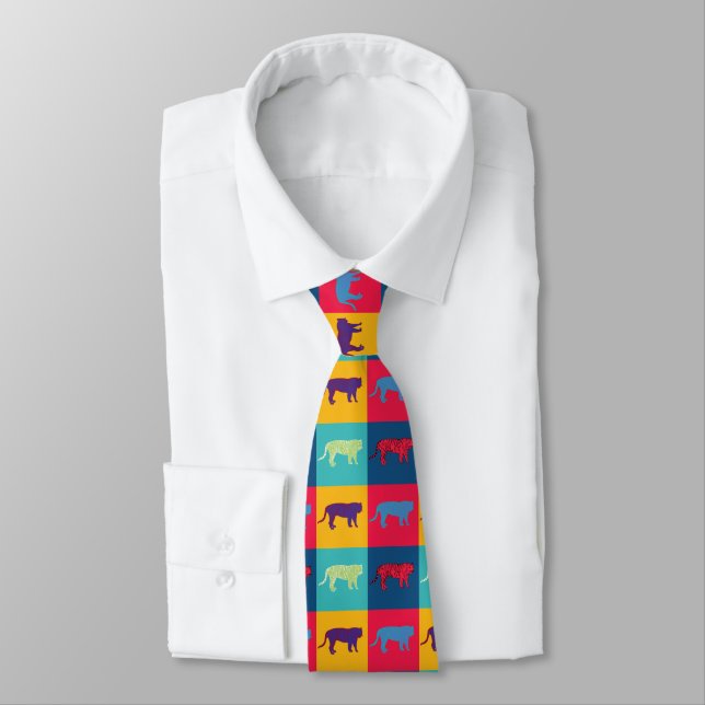 Pop Art Tigers Tie (Tied)