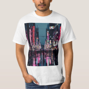 Pop Art Tokyo – Neon Cityscape with Bold Urban Vib T-Shirt