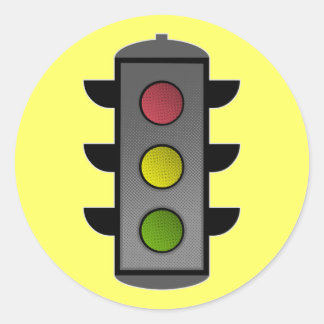 Pop Art Traffic Light Classic Round Sticker