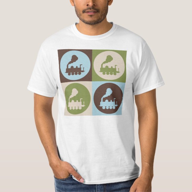 Pop Art Trains T-Shirt (Front)