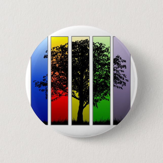 Pop Art Tree 6 Cm Round Badge (Front)
