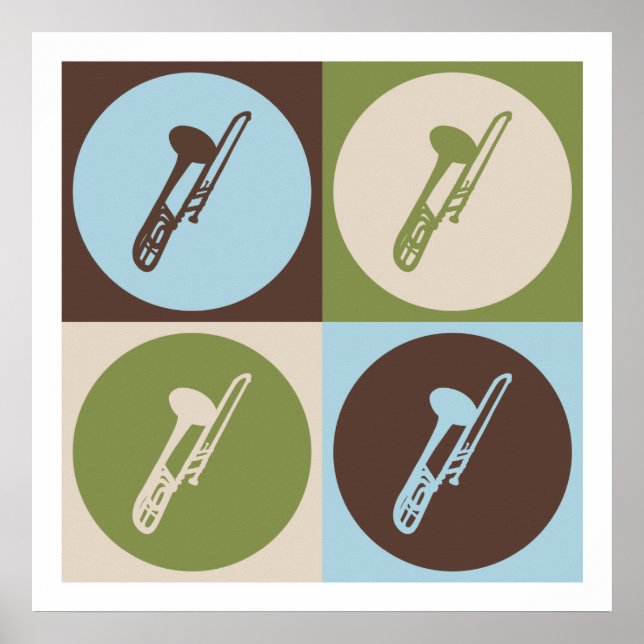 Pop Art Trombone Poster (Front)