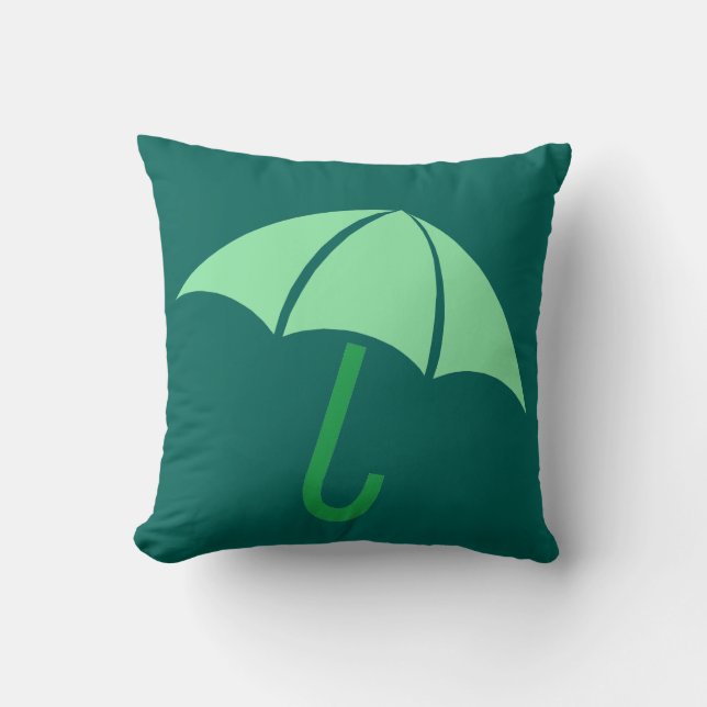 Pop Art Umbrella Green Cushion (Front)