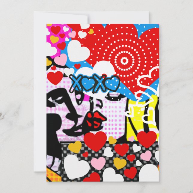 Pop Art Valentine Thank You Card (Front)