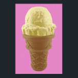 Pop Art Vanilla Ice Cream Cone Poster<br><div class="desc">I scream, you scream, we all scream for ice cream; or an ice cream cone! How about a scrumptious vanilla ice cream cone? The Pop Art Vanilla Ice Cream Cone graphic features a big scoop of vanilla ice cream sitting atop delicious cone. The pop art image results from an original...</div>