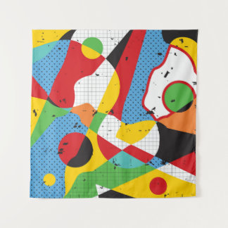 Pop Art, Vibrant Minimalism. Tapestry