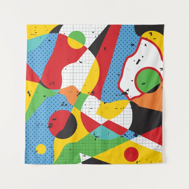 Pop Art, Vibrant Minimalism. Tapestry (Front)