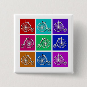 Pop Art Vintage Bicycle Tshirts and Gifts 15 Cm Square Badge