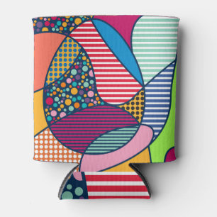 Pop Art Vintage Easter Pattern Can Cooler