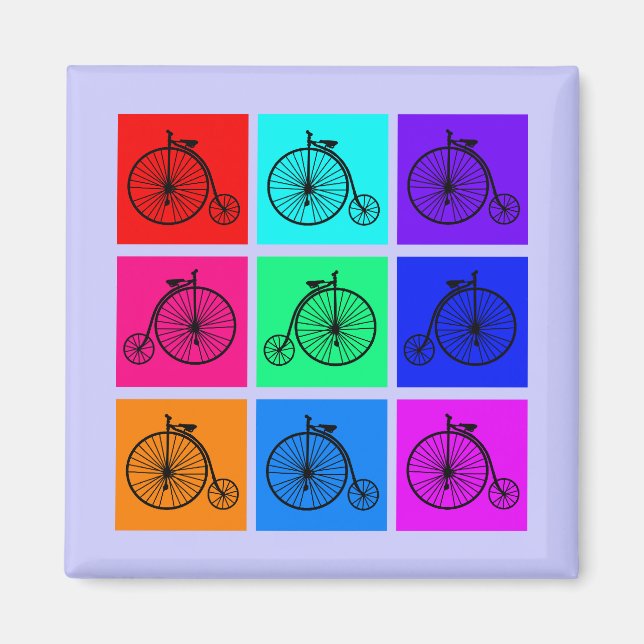 Pop Art Vintage Two Wheeler Bike Apparel Magnet (Front)