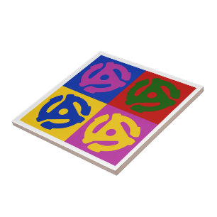 Pop Art Vinyl Record 45 RPM Insert Tile