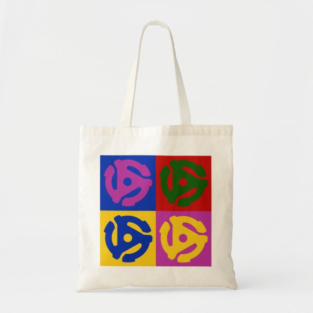 Pop Art Vinyl Record 45 RPM Insert Tote Bag (Front)