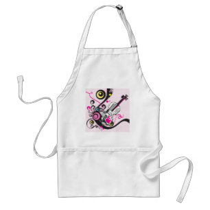 Pop Art Violin Abstract Musical Punk Rock Standard Apron
