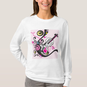 Pop Art Violin Abstract Musical Punk Rock T-Shirt