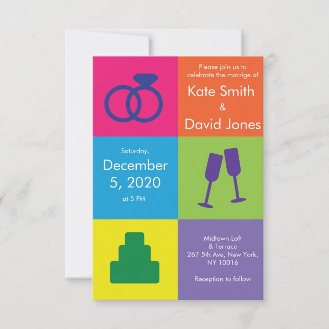 Pop Art Wedding Invitation (Front)