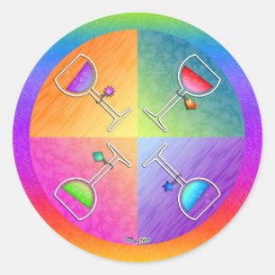 Pop Art Wine Round Sticker