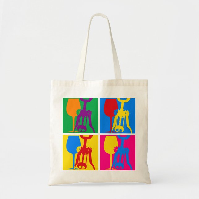 Pop Art Wine Tote Bag (Front)