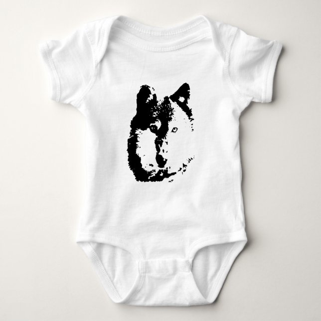 Pop Art Wolf Baby Bodysuit (Front)