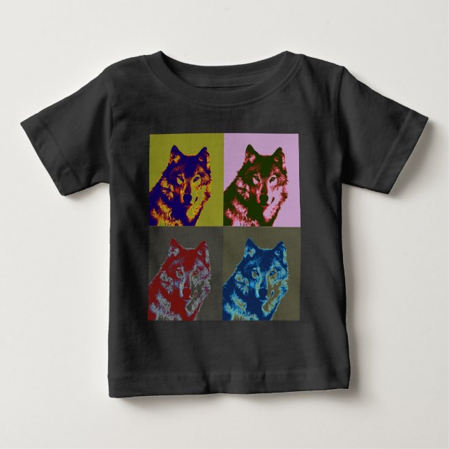 Pop Art Wolf Baby T-Shirt (Front)