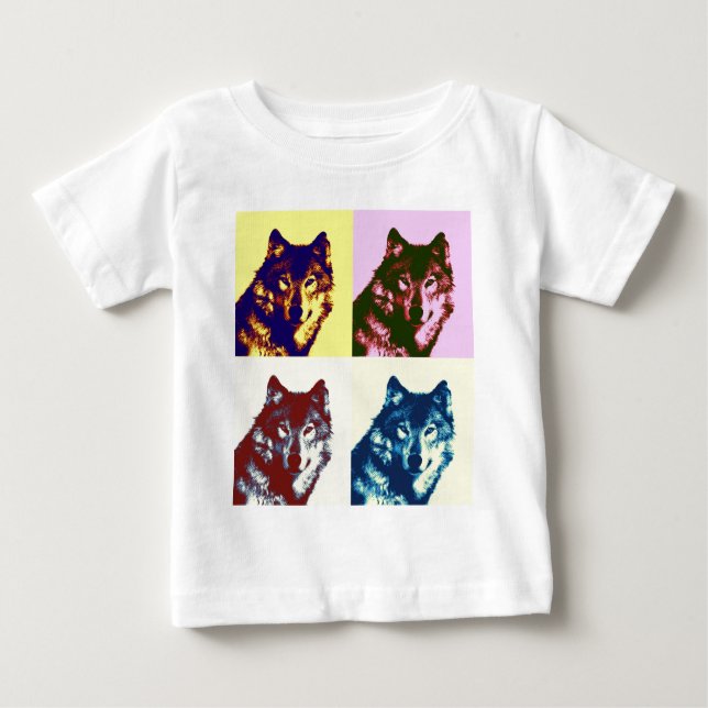 Pop Art Wolf Baby T-Shirt (Front)