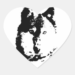 Pop Art Wolf Heart Sticker