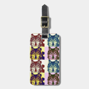 Pop Art Wolf Luggage Tag