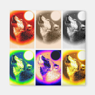 Pop Art Wolf Magnet