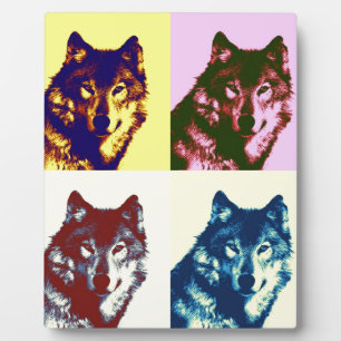 Pop Art Wolf Plaque