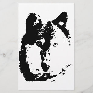 Pop Art Wolf Stationery
