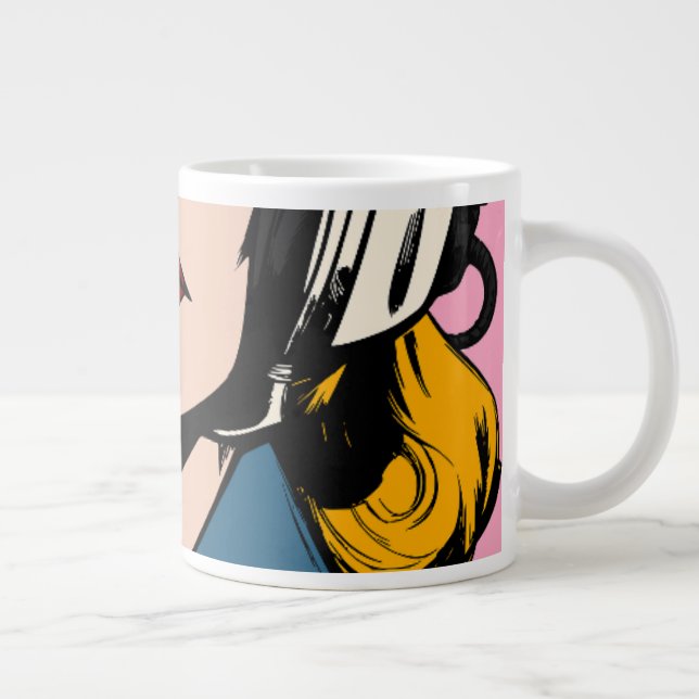 Pop Art Woman Coffee Mug – Retro Comic Style Art  (Right)