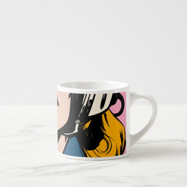 Pop Art Woman Coffee Mug – Retro Comic Style Art  (Right)