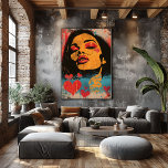 Pop Art Woman Portrait With Hearts Neon Style Art Photo Print<br><div class="desc">This pop art portrait features a stylized woman’s face surrounded by expressive heart motifs and bold neon-inspired colors. Strong contrast, textured layers, and graphic forms create a modern, emotionally charged composition inspired by romance, nightlife aesthetics, and contemporary pop culture. Ideal wall art for modern interiors, bedrooms, studios, and creative spaces...</div>