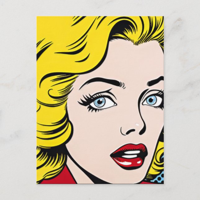 Pop Art Woman Postcard (Front)