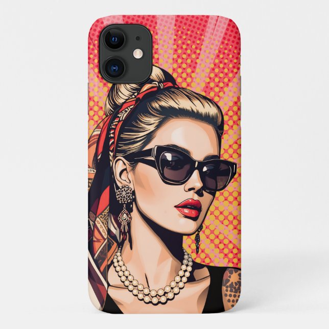 Pop Art Woman Retro Chic Case-Mate iPhone Case (Back)