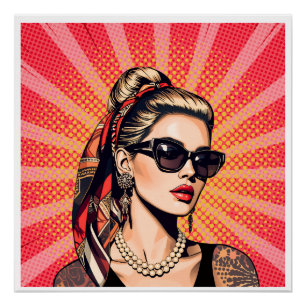 Pop Art Woman - Retro Chic Poster