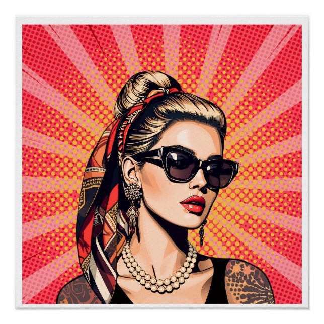 Pop Art Woman - Retro Chic Poster (Front)