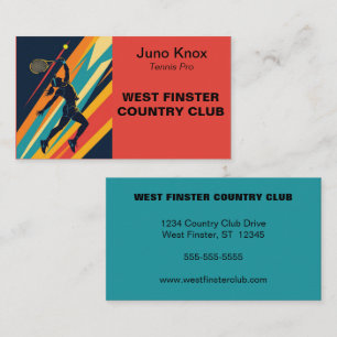 Pop Art Woman Tennis Player Business Card