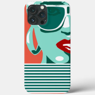 Pop Art Woman White Sunglasses Biting Red Lips iPhone 13 Pro Max Case