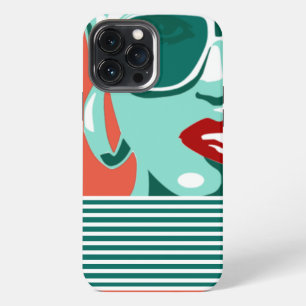 Pop Art Woman White Sunglasses Biting Red Lips iPhone 13 Pro Max Case
