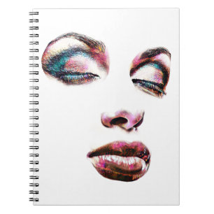Pop Art Womans Face Makeup beauty Abstract art Notebook