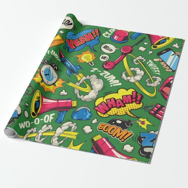 Pop Art Wrapping Paper (Unrolled)