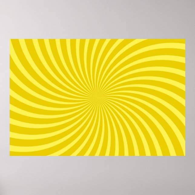 Pop art yellow background,  retro comic rays illus poster (Front)