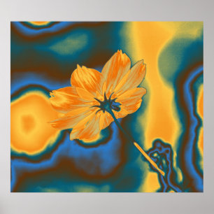 Pop Art Yellow Cosmos Flower Poster