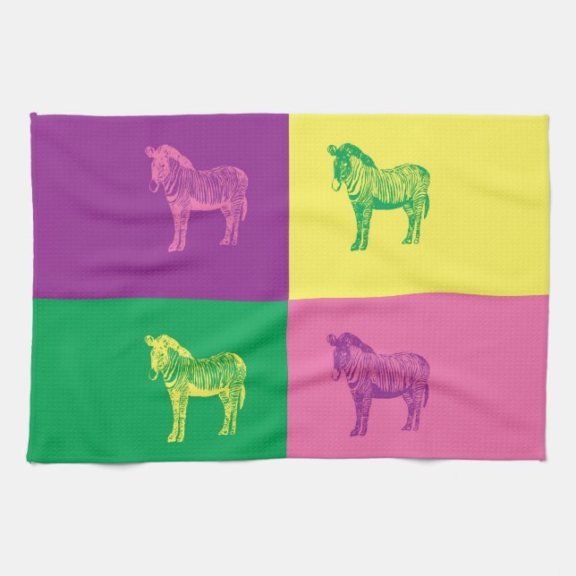 Pop Art Zebra Tea Towel (Horizontal)