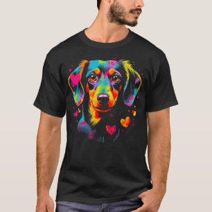 Pop Artist Dachshund Dog Heart T-Shirt