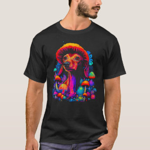 Pop Artist Dachshund Dog Psychedelic Mushroom T-Shirt