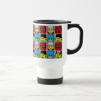 Pop Avengers Character Block Pattern Travel Mug