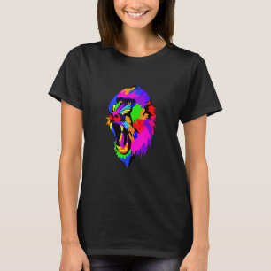 Pop Baboon Primate Mammal Animal Zookeeper Monkey T-Shirt